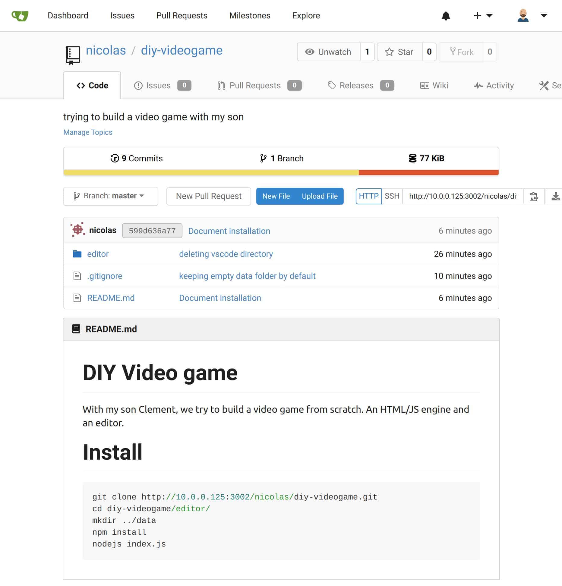 Jour 021 : Création d'un repo pour le code du projet