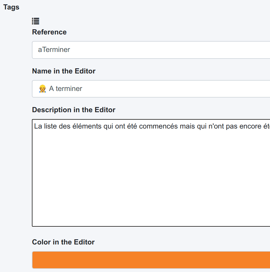 Gestion des tags